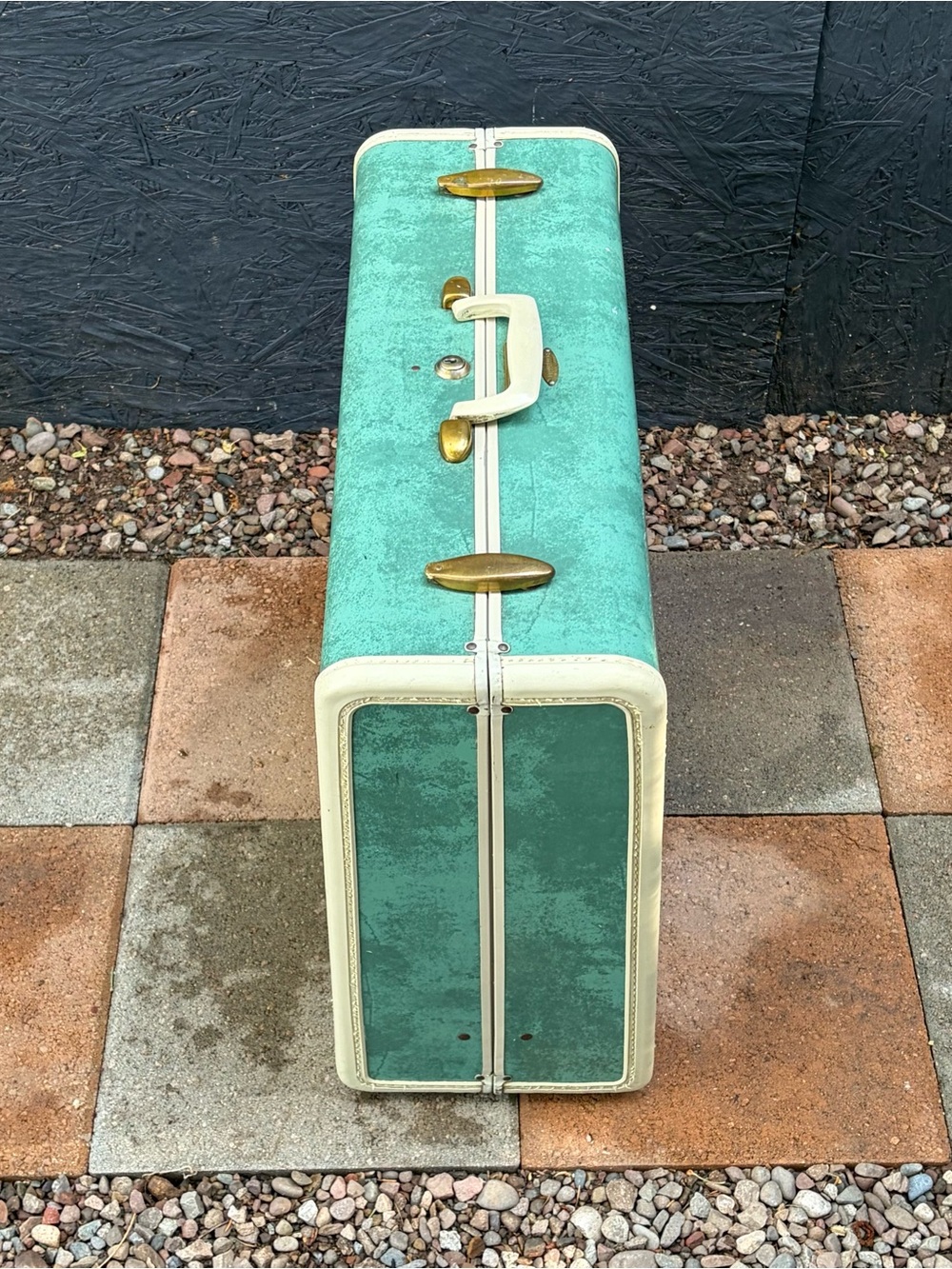 Vintage Samsonite Hardshell Suitcase 1950s Aqua/Teal/Turquoise VTG Retro Grandma - Picture 11 of 16